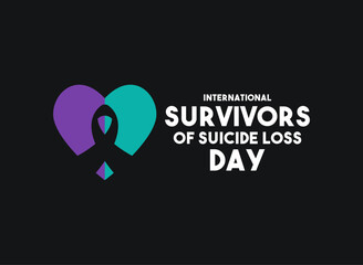 Vector Illustration of International Survivors of Suicide Loss Day. Black background.