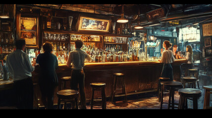 Obraz premium people in the bar