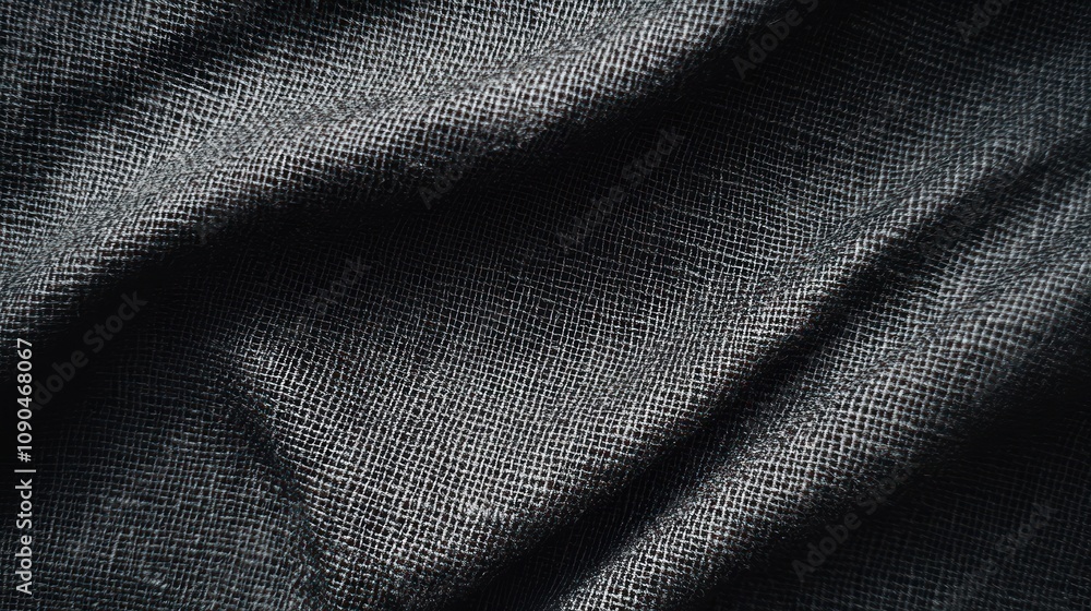 Poster A close-up of textured fabric with subtle folds and shadows, showcasing its material quality.