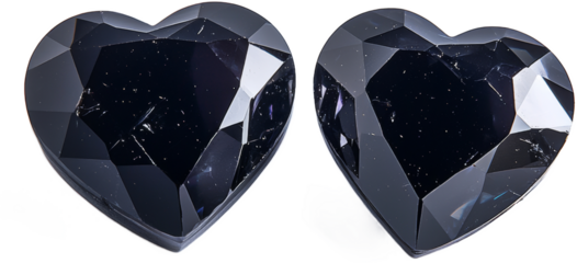 heart shaped of black diamond crystal gems 