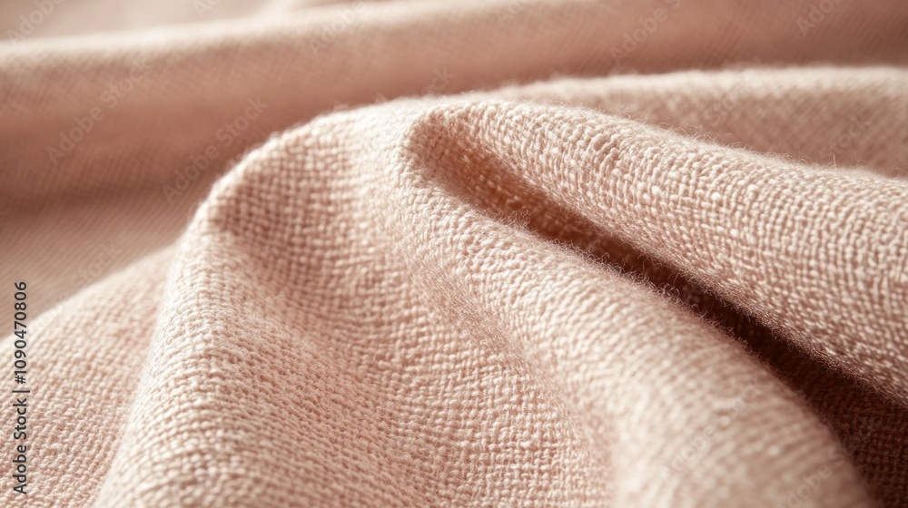 Poster close-up of soft, textured fabric in a light pink hue, showcasing its drape and weave.