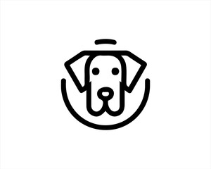 Obraz premium Dog Logo design template. Dog head icon. Outline dog Vector illustration.
