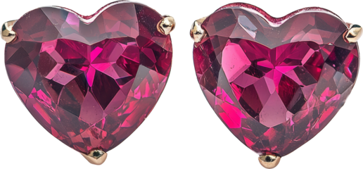 heart shaped red diamond earrings 