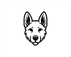 Dog Logo design template. Dog head icon. Outline dog Vector illustration.