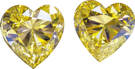 heart shaped of yellow diamond 