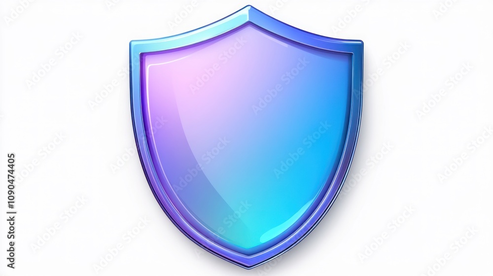 Aufkleber a glossy, stylized shield icon with a gradient color effect.