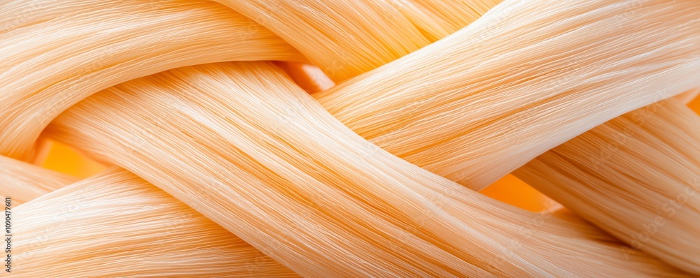 Poster close-up of woven orange fibers creating an intricate, textured pattern. perfect for backgrounds, te