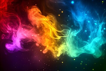 Fototapeta premium Colorful Abstract Smoke with Glowing Particles