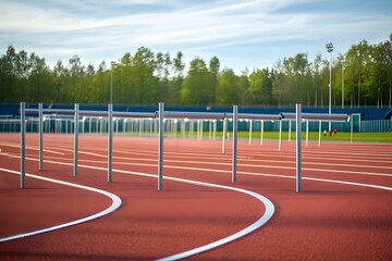 Running Track Barriers in an Outdoor Sports Center