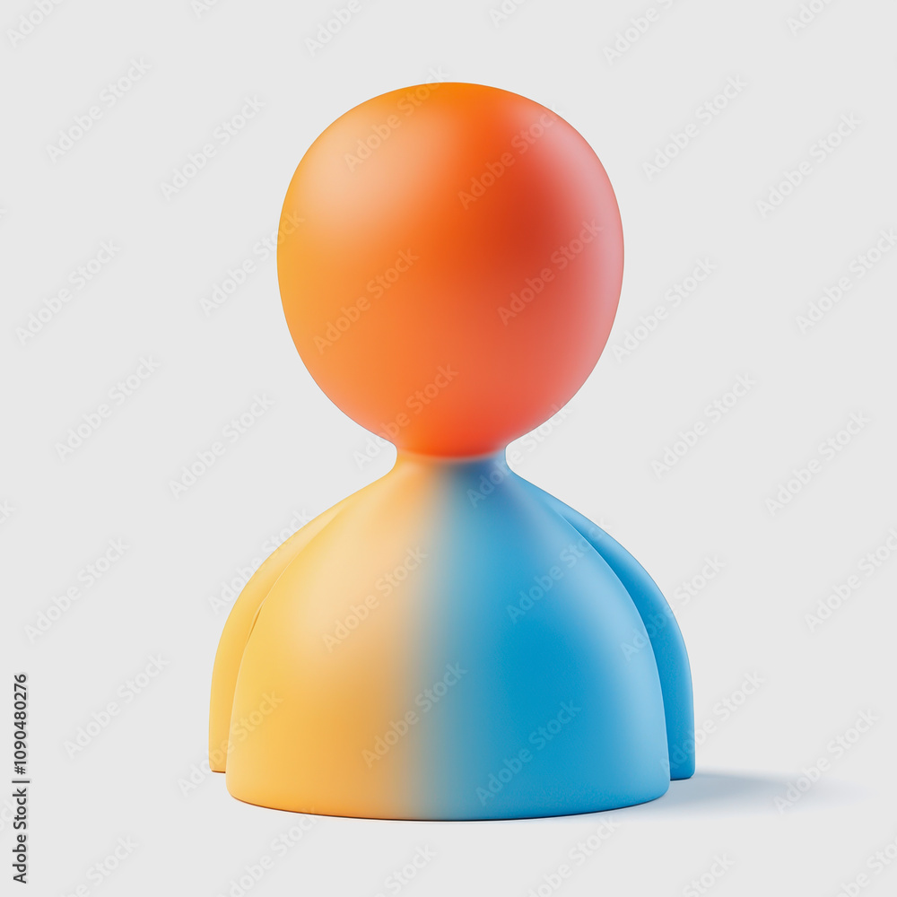 Poster abstract character design with gradient colors representing diversity and modern aesthetics in minim