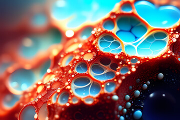 water drops on red background