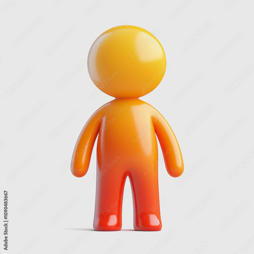 Poster vibrant abstract character with gradient colors representing playfulness and creativity, ideal for u