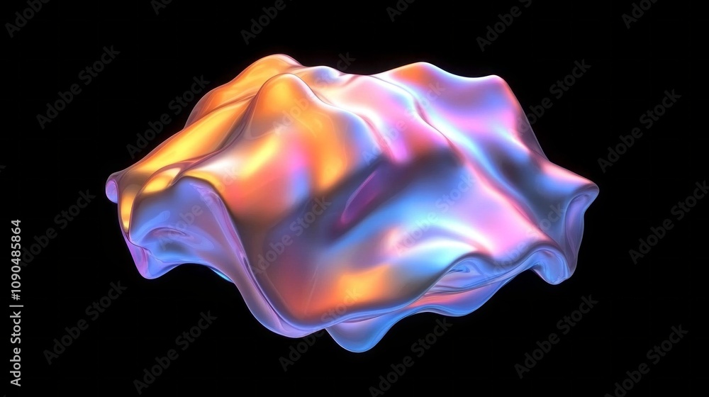 Aufkleber a colorful, abstract object with a shiny, metallic surface