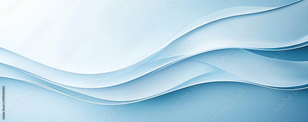 Poster elegant illustration of smooth blue waves creating a serene and calming visual effect