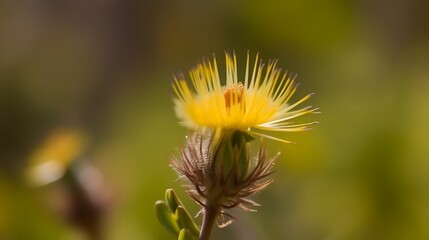 Yellow Flower Blooming In A Green Field