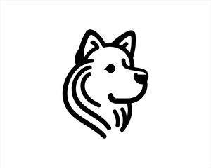 Obraz premium Minimalist outline dog logo design icon symbol vector illustration.