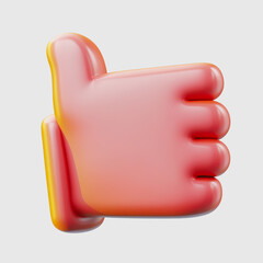 Vibrant Thumbs-Up Gesture in Glossy Style Representing Approval and Positivity for Social Media and Communication Applications