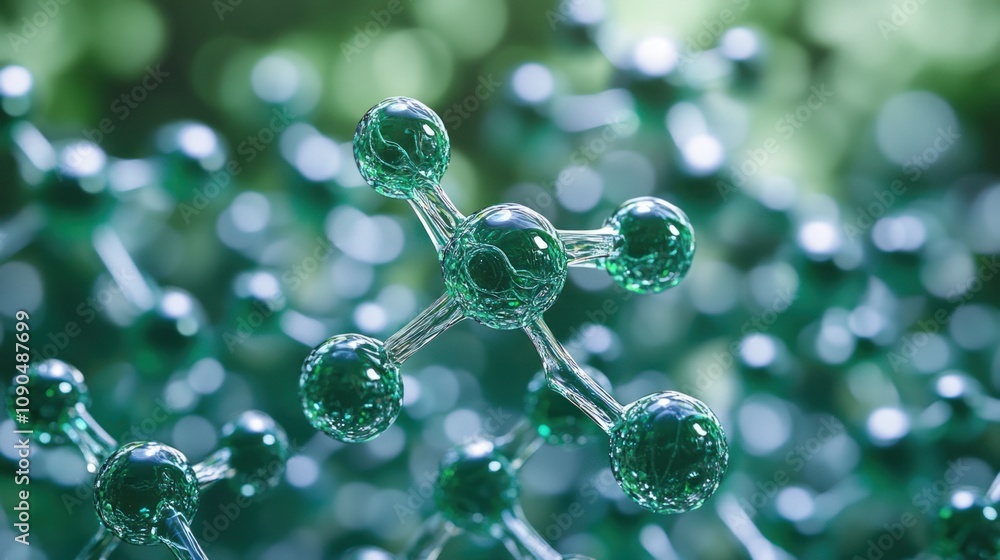 Poster A close-up of a molecular structure, highlighting its intricate design and connectivity.