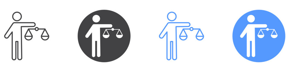 Ethics icon flat line symbol set.