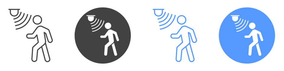 Motion sensor icon flat line symbol set.