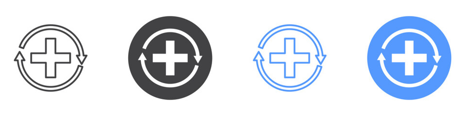 Obraz premium Recovery icon flat line symbol set.