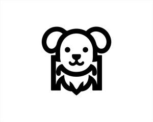 panda and dog with heart