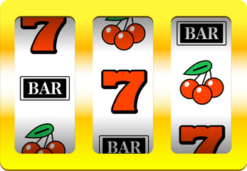 【フレームのみ】スロットマシンのイラスト 質感あり はずれ