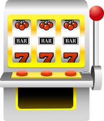 スロットマシンのイラスト 質感あり BAR揃い