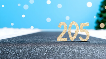 Direction 2025 written on asphalt road background, new year business goal illustration