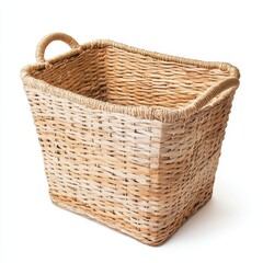 Obraz premium A woven storage basket with handles, ideal for organizing items or decor.