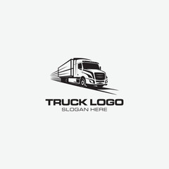 Sleek Logistics Truck Logo Illustration