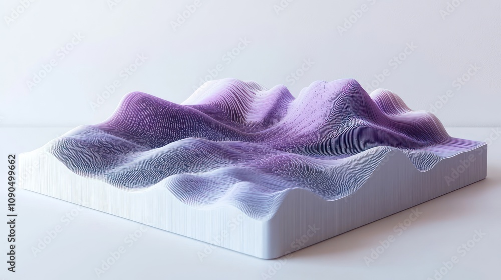 Fototapete A 3D representation of undulating terrain with a gradient color scheme.