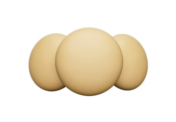 3 Sponge biscuit or cookies on white background 3d illustration
