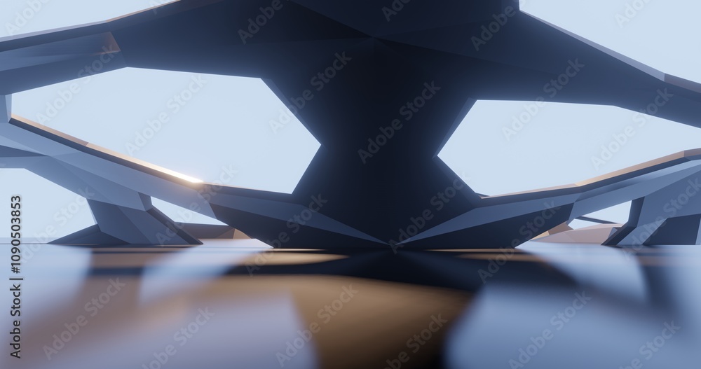 Aufkleber futuristic architecture background bionic pattern in design 3d render