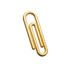 Obraz premium Paper clip gold isolated over white background on 3d illustration 