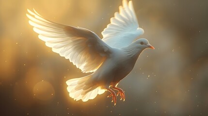 Fototapeta premium Biblical verses describing the doves gentle. AI generated