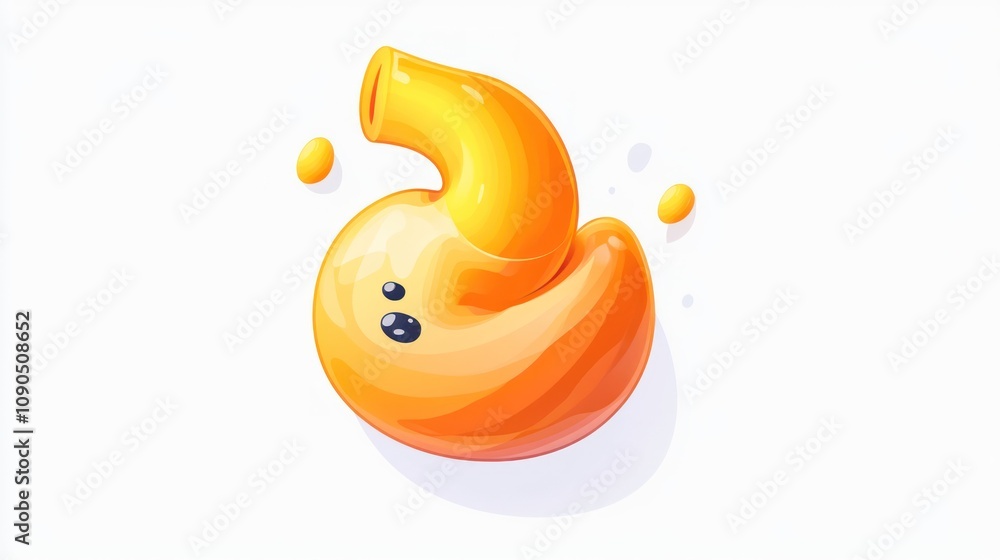 Poster a whimsical orange blob resembling a cartoonish character with a playful design.