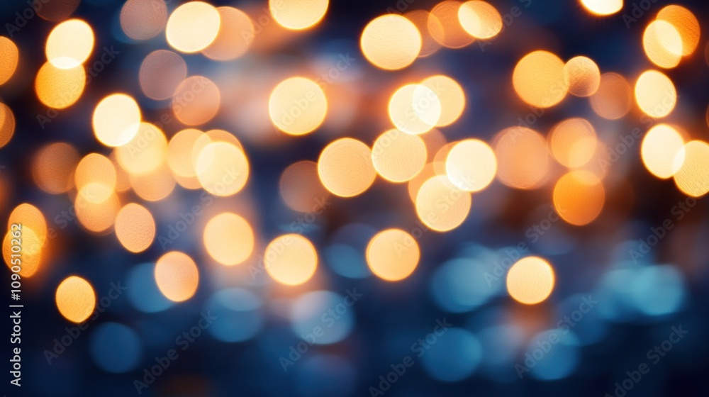 Poster a blurred background of warm and cool bokeh lights creating a festive atmosphere.