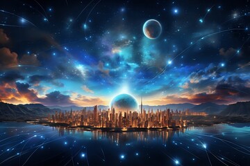Obraz premium uture world Technology city