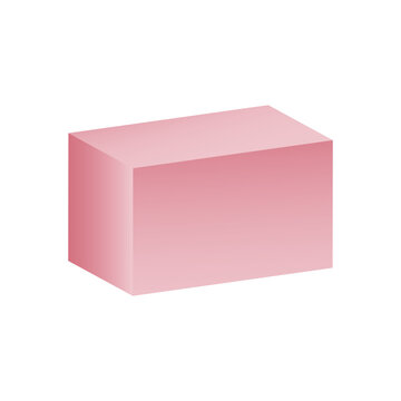 Vector parallelepiped with gradients and shadow for game, icon, package design, logo, mobile, ui, web, education. 3D parallelepiped on a white background. Geometric figures for your design.