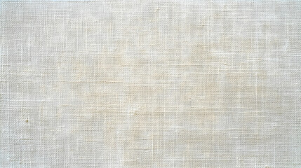 Fototapeta premium Close-Up View of a White Woven Fabric Texture with a Subtle Rough Surface and Intertwined Threads