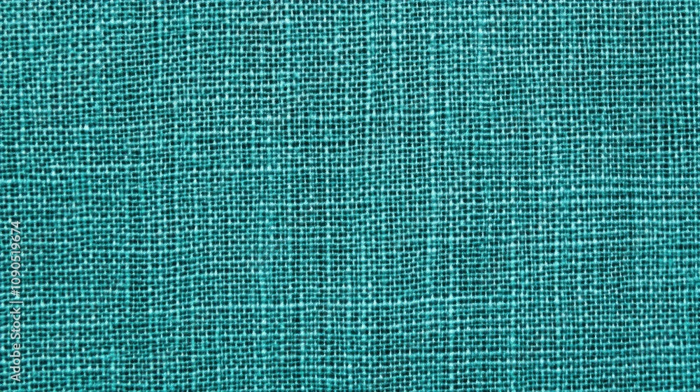 Poster a close-up view of textured teal fabric, showcasing its weave and color depth.