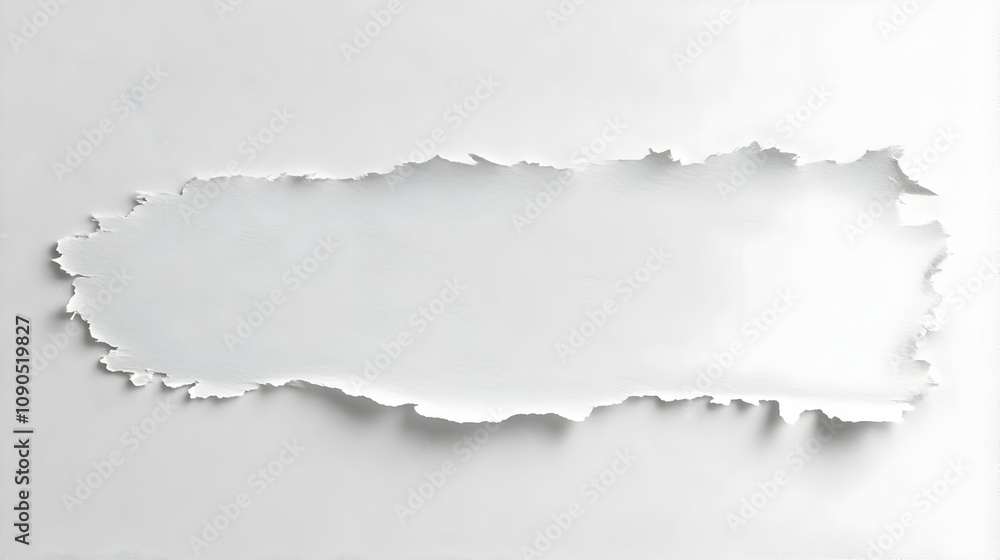 Aufkleber abstract white torn paper texture with rough edges and shadow on white background