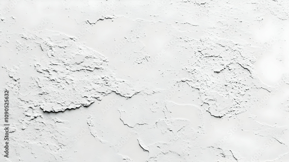 Poster white textured wall with subtle cracks and imperfections, creating a rustic and organic background
