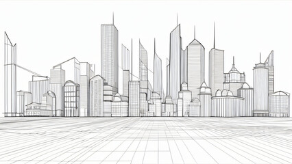 Obraz premium drawing of the city