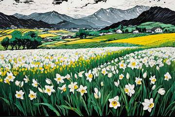 Fototapeta premium field of yellow flowers