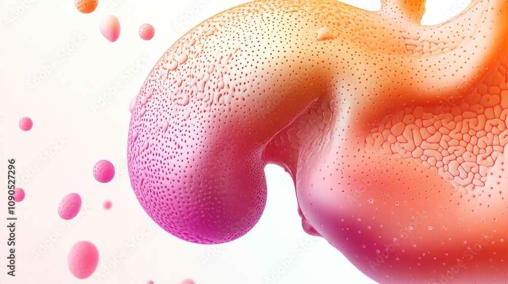 Poster Abstract colorful shapes with bubbles and gradients.