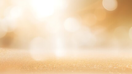 Golden Glitter Background With Soft Bokeh Lights