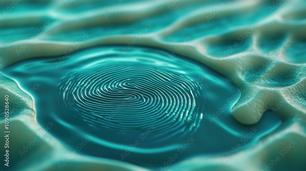 Poster a close-up view of a ripple in water, showcasing intricate patterns and textures.