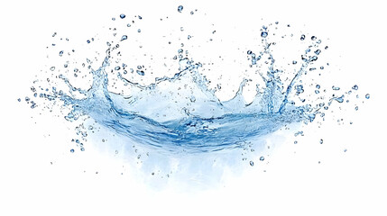 A Splash of Water with Bubbles Isolated on a White Background, a Stunning High-Resolution Photograph Capturing the Beauty of a Water Splash, Showcasing its Dynamic Form and Tranquil Essence